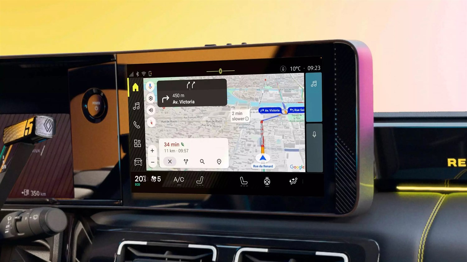 easy routes in electric - Google built-in