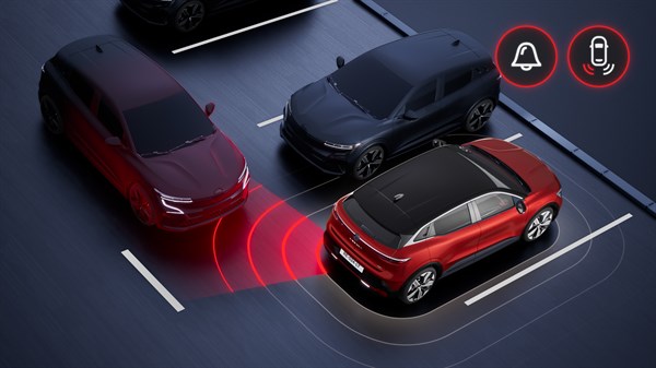 Renault Megane E-Tech electric - rear cross parking alert