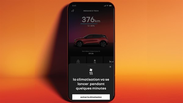 check the driving range and pre-heating via My Renault - Renault Megane E-Tech electric