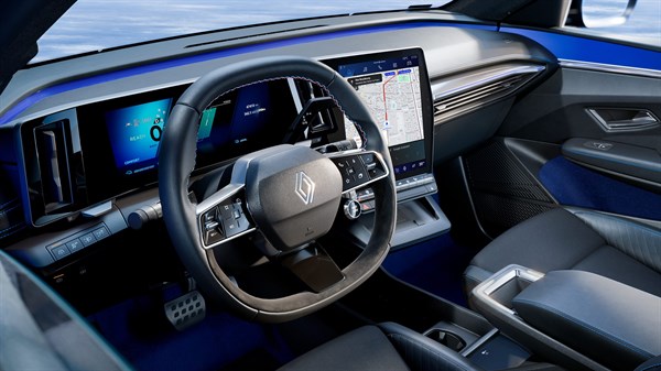 cockpit with sport pedals and esprit Alpine user interface - Renault Megane E-Tech electric