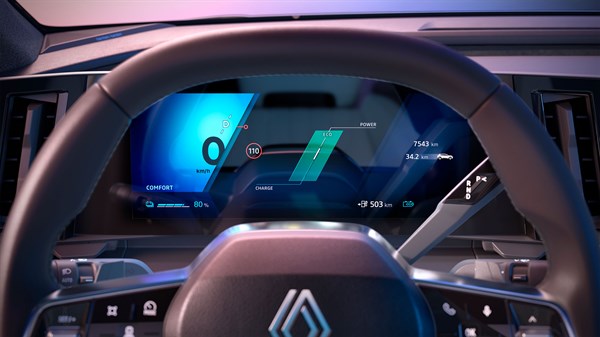 Driving range widget - Renault Scenic E-Tech electric