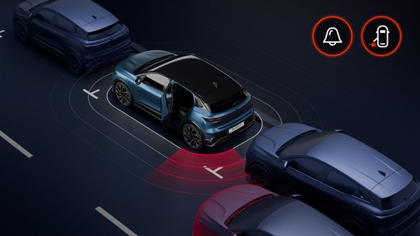 Renault Megane E-Tech electric - occupant safe exit alert