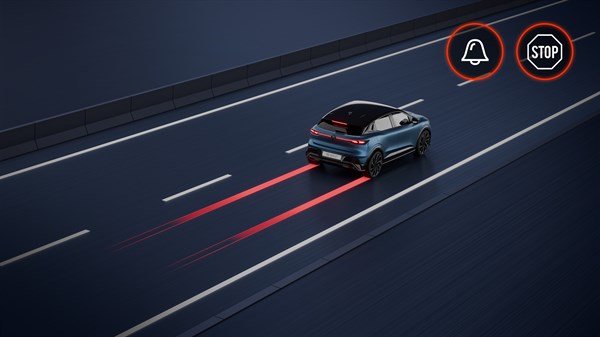 Renault Megane E-Tech electric - emergency stop assistant