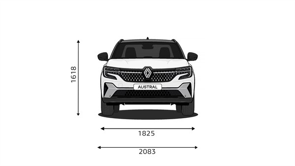  front dimensions - modular design - Renault Austral E-Tech full hybrid  